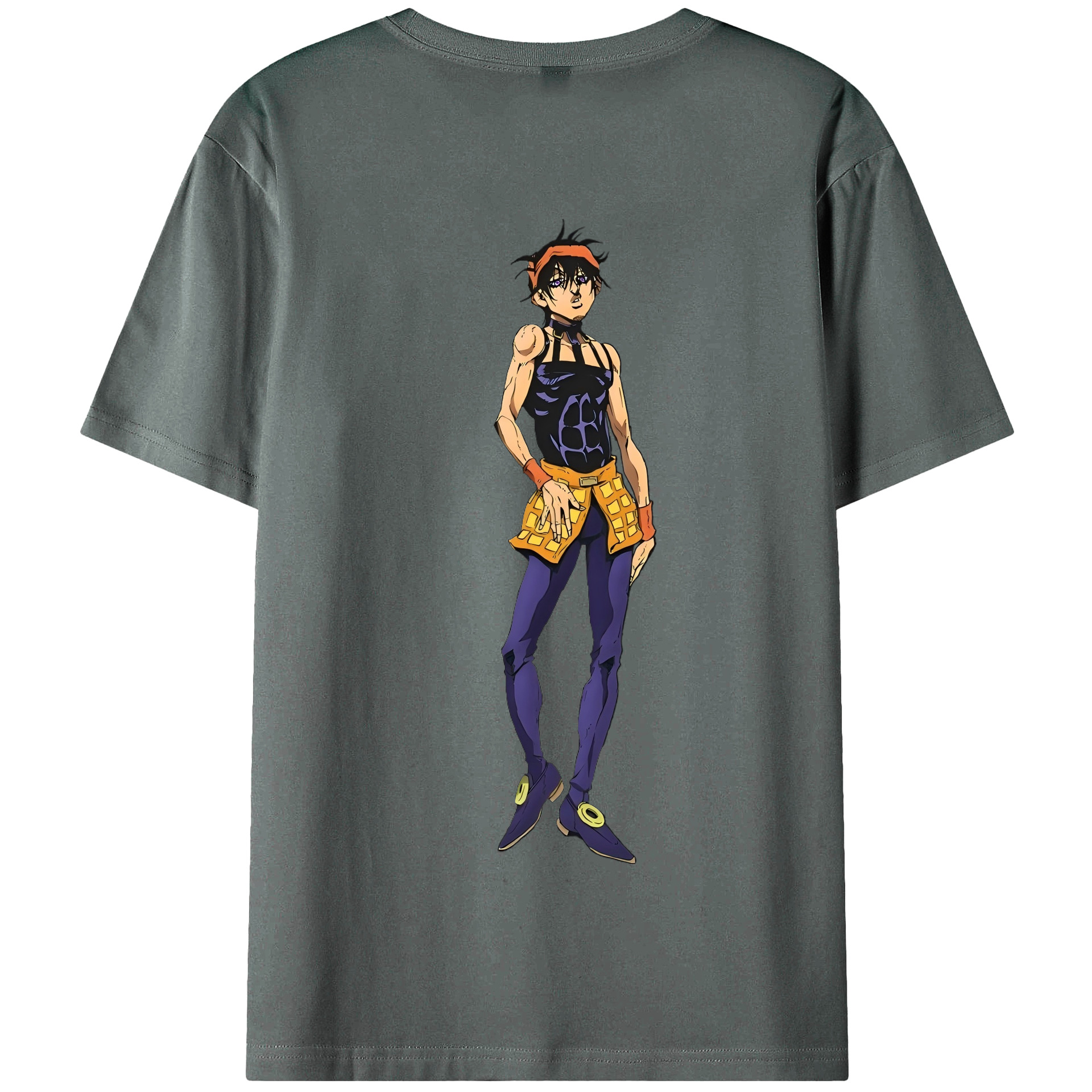 （画像用） ジョジョの奇妙な冒険 ナランチャ?ギルガ JoJo's Bizarre Adventure Narancia Ghirga 綿100％半袖Tシャツ（背面プリント）